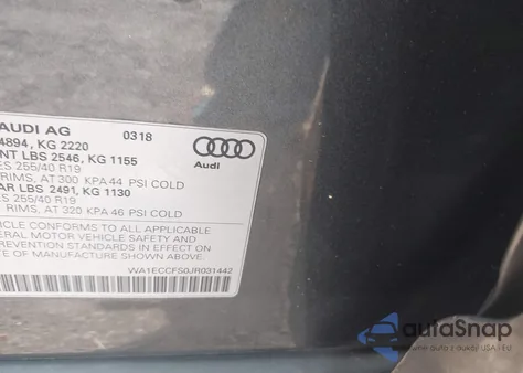 2018 Audi Q3 2.0T Sport Premium из США, поврежденный, VIN WA1ECCFS0JR031442